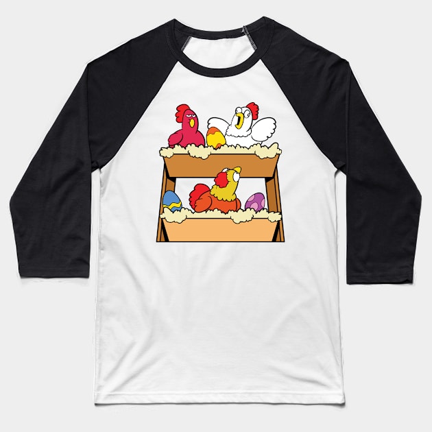 Easter Chicken Baseball T-Shirt by happyeasterbunny